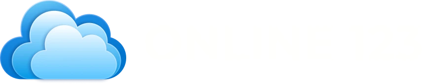 3 cloud in frontal view and the name ONLINE 123