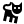 a funny animated icon of a black cat blinking the eye